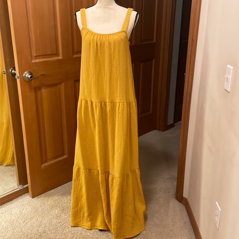 BB Dakota crinkled cotton maxi dress NWOT